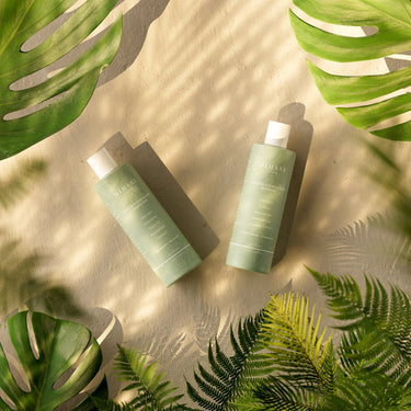Mimane Glow Nourish and Strengthen Duo bottles — clean natural shampoo and conditioner for all hair types